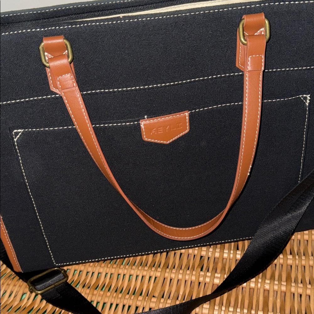 Black and Tan Laptop Bag for Women
